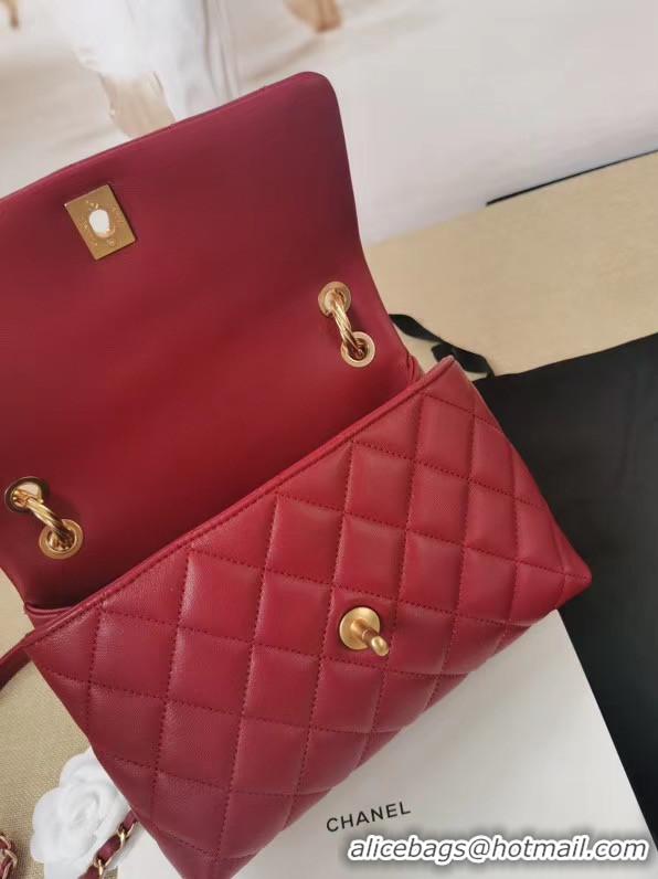 Traditional Discount Chanel Original Lather Flap Bag AS2044 red