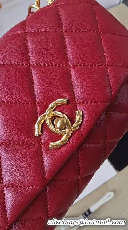 Traditional Discount Chanel Original Lather Flap Bag AS2044 red