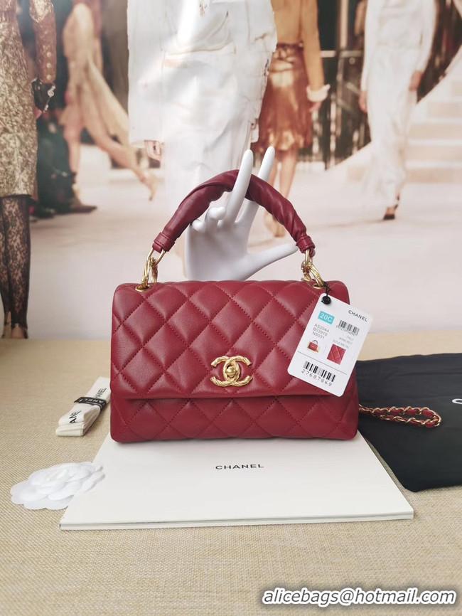 Traditional Discount Chanel Original Lather Flap Bag AS2044 red