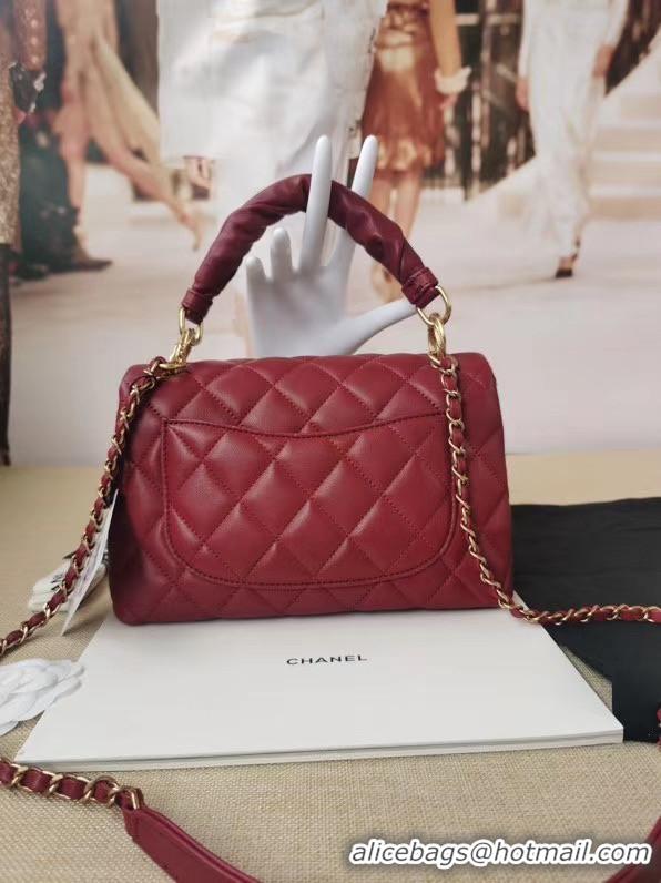 Traditional Discount Chanel Original Lather Flap Bag AS2044 red