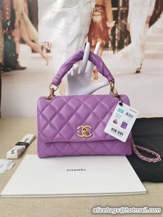 Best Quality Chanel Original Lather Flap Bag AS2044 Lavender