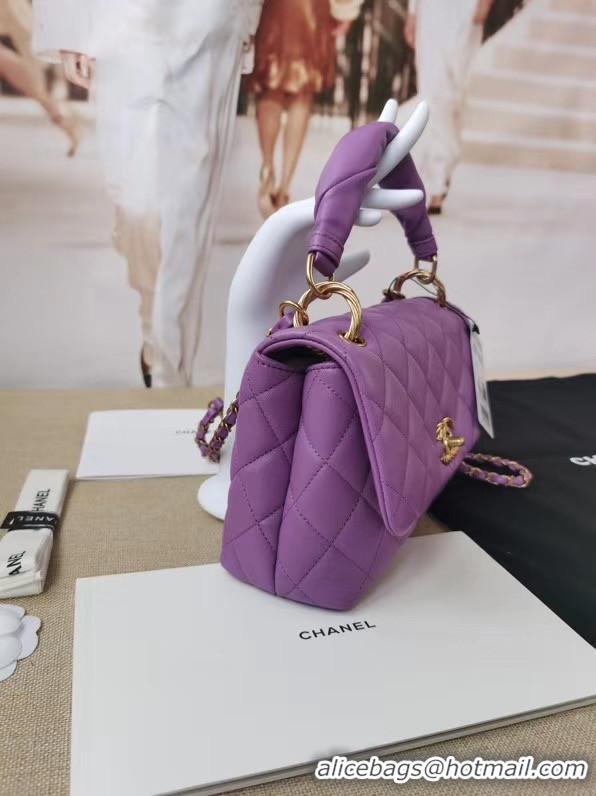 Best Quality Chanel Original Lather Flap Bag AS2044 Lavender