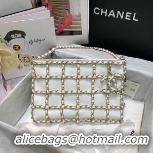 Free Shipping Chanel Original Lambskin Small shopping bag AS1382 white