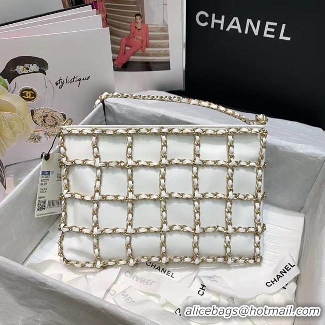 Free Shipping Chanel Original Lambskin Small shopping bag AS1382 white