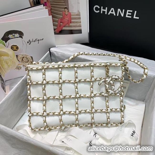 Free Shipping Chanel Original Lambskin Small shopping bag AS1382 white