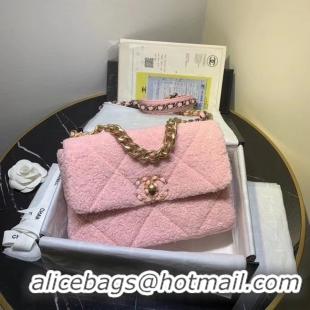 Super Quality Chanel 19 wool flap bag AS1160 pink