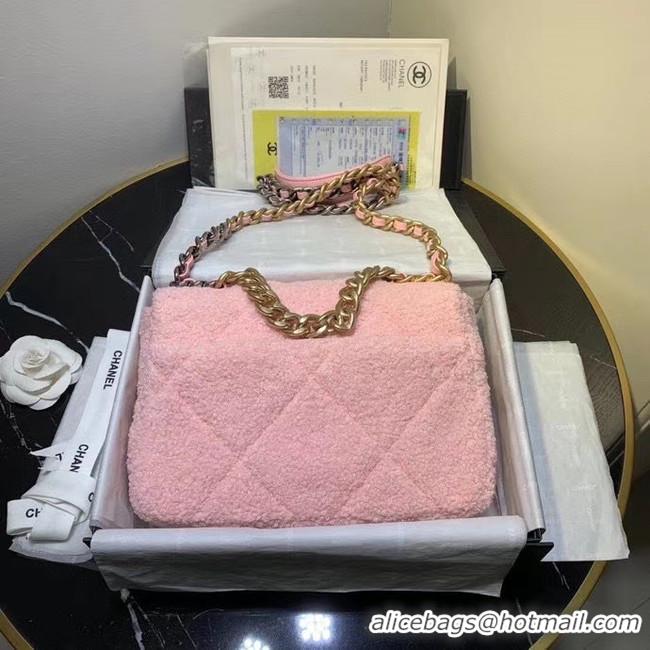 Super Quality Chanel 19 wool flap bag AS1160 pink