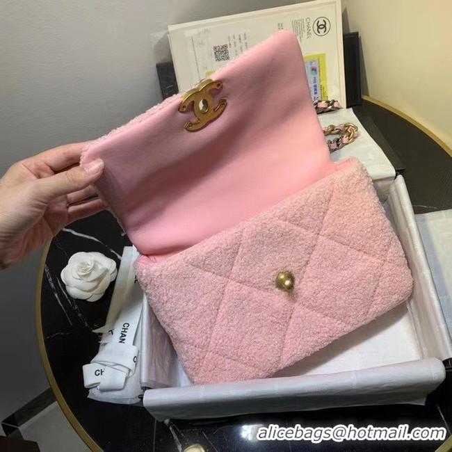 Super Quality Chanel 19 wool flap bag AS1160 pink