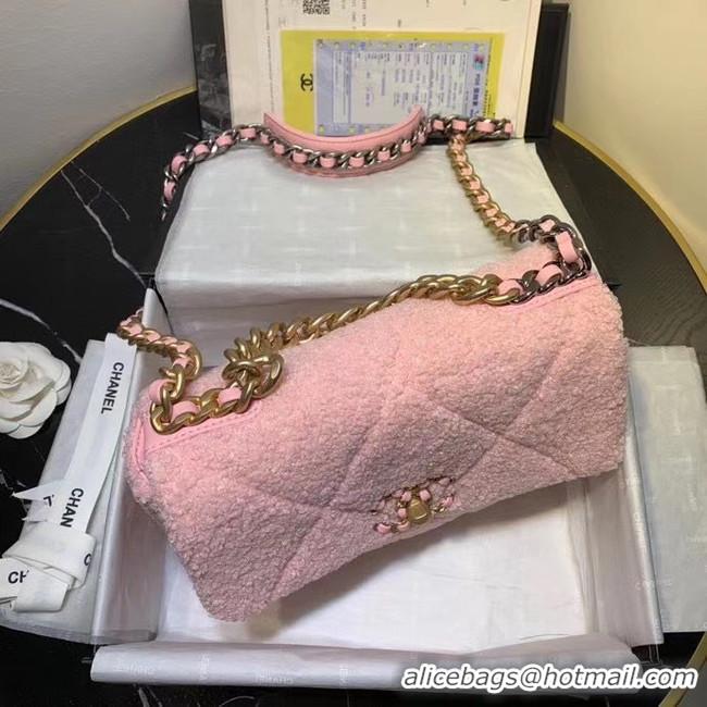 Super Quality Chanel 19 wool flap bag AS1160 pink