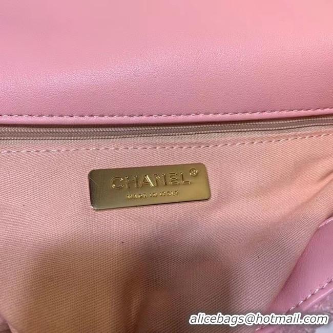 Super Quality Chanel 19 wool flap bag AS1160 pink