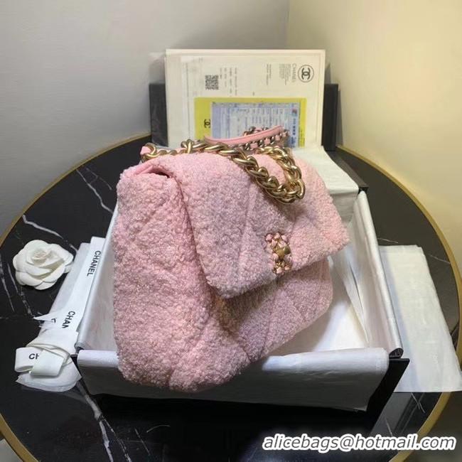 Super Quality Chanel 19 wool flap bag AS1160 pink