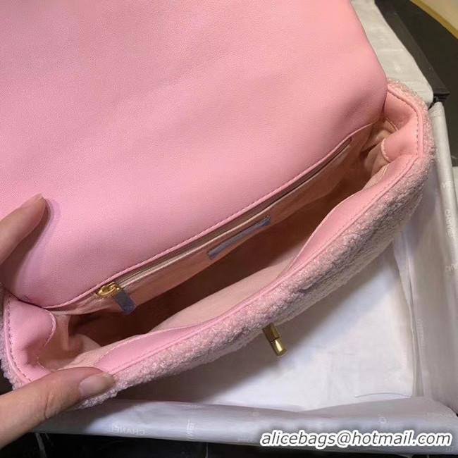 Super Quality Chanel 19 wool flap bag AS1160 pink