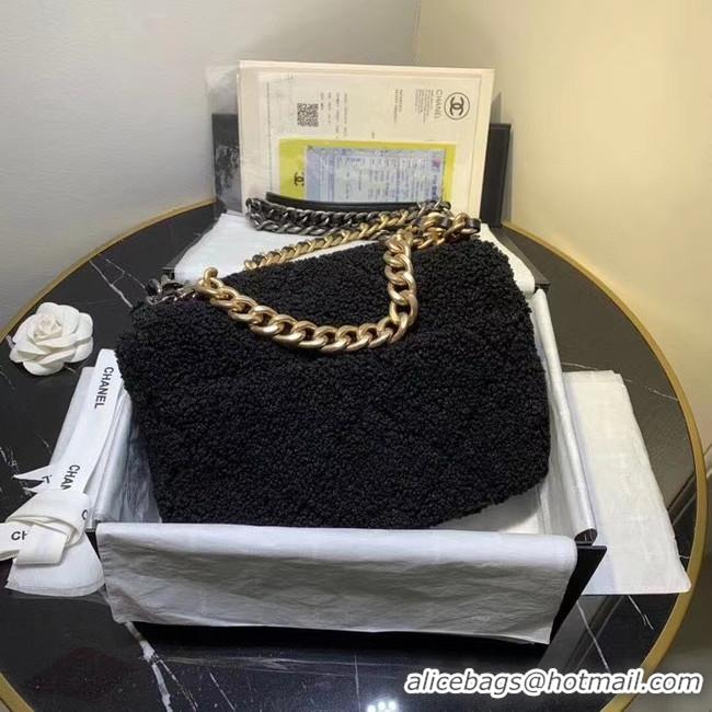 Good Quality Chanel 19 wool flap bag AS1160 black