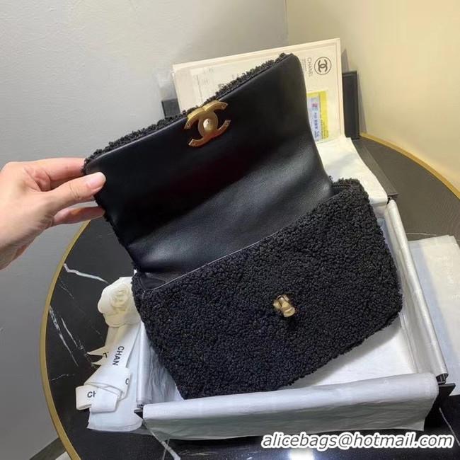 Good Quality Chanel 19 wool flap bag AS1160 black