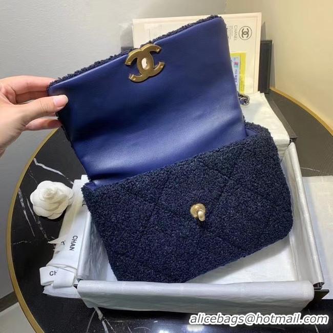 Traditional Specials Chanel 19 wool flap bag AS1160 Royal Blue