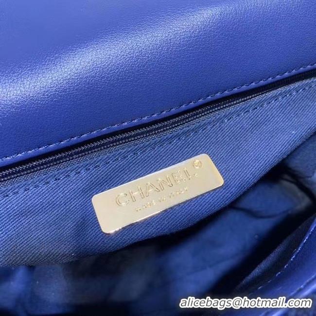 Traditional Specials Chanel 19 wool flap bag AS1160 Royal Blue