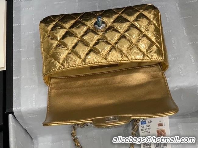 Promotional Chanel Flap Original Lambskin Leather Shoulder Bag AS1665 gold