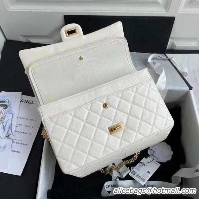 Best Product Chanel 2.55 Calfskin Flap Bag A37587 white