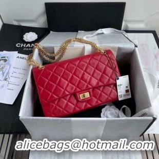 Luxury Cheap Chanel 2.55 Calfskin Flap Bag A37587 red