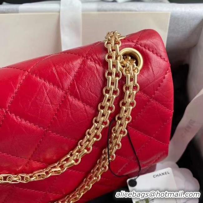 Luxury Cheap Chanel 2.55 Calfskin Flap Bag A37587 red