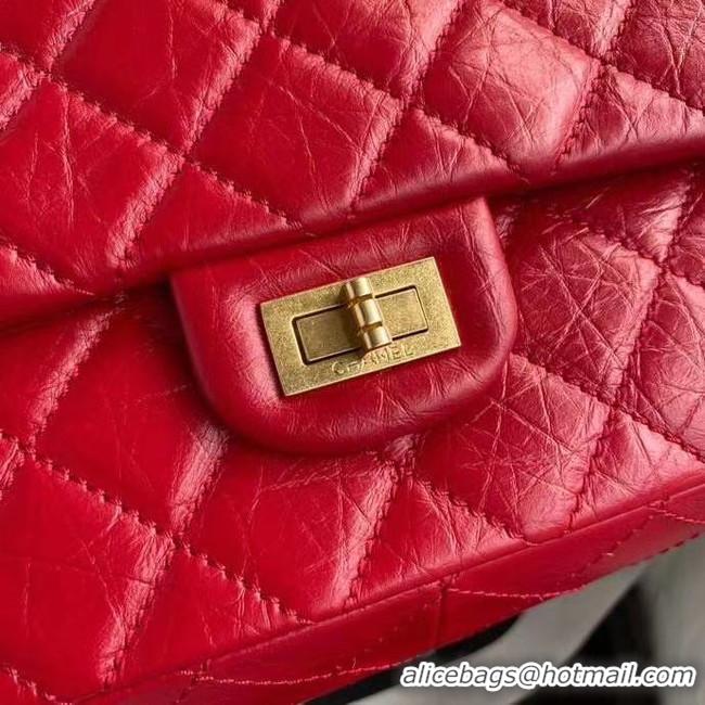 Luxury Cheap Chanel 2.55 Calfskin Flap Bag A37587 red