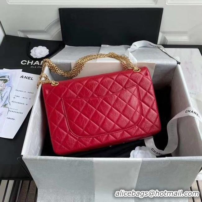 Luxury Cheap Chanel 2.55 Calfskin Flap Bag A37587 red