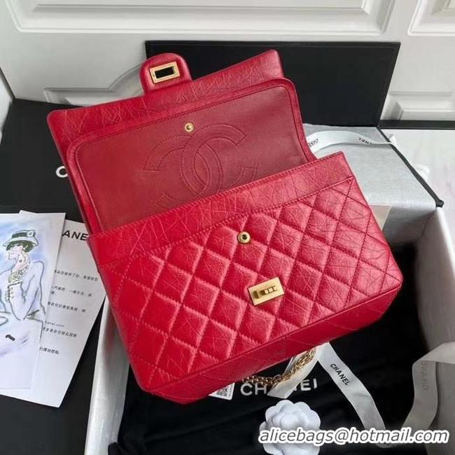 Luxury Cheap Chanel 2.55 Calfskin Flap Bag A37587 red