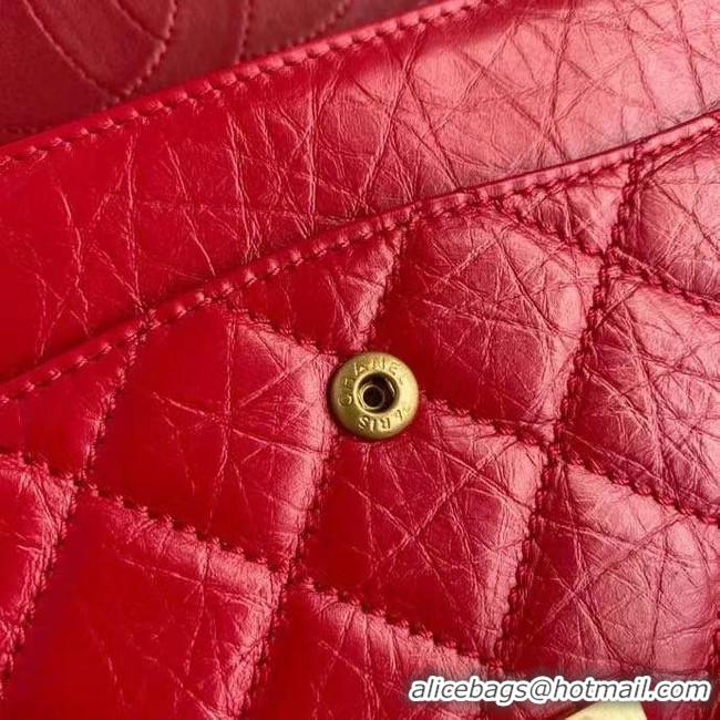 Luxury Cheap Chanel 2.55 Calfskin Flap Bag A37587 red