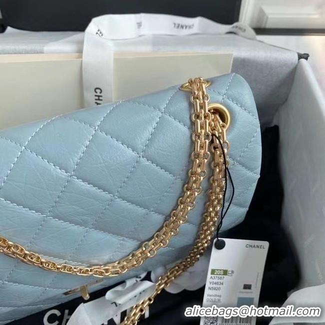 Best Design Chanel 2.55 Calfskin Flap Bag A37587 sky blue