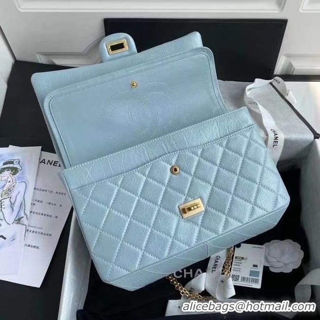 Best Design Chanel 2.55 Calfskin Flap Bag A37587 sky blue