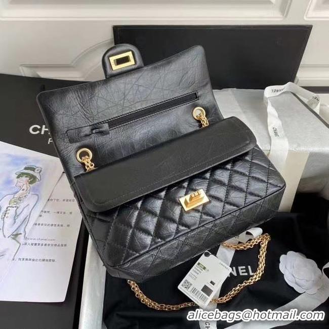 Luxury Discount Chanel 2.55 Calfskin Flap Bag A37586 black