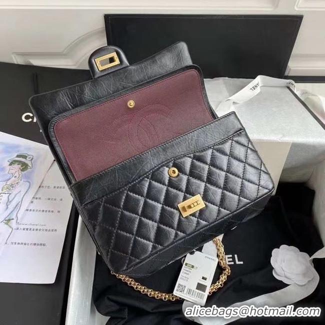 Luxury Discount Chanel 2.55 Calfskin Flap Bag A37586 black