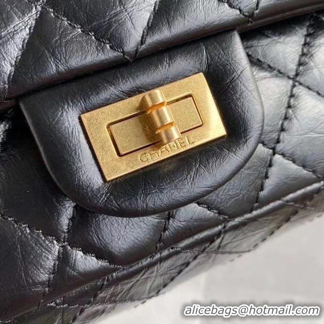 Luxury Discount Chanel 2.55 Calfskin Flap Bag A37586 black