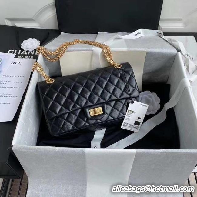 Luxury Discount Chanel 2.55 Calfskin Flap Bag A37586 black