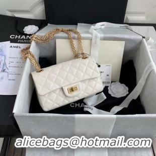 Well Crafted Chanel 2.55 Calfskin Flap Bag A37586 white