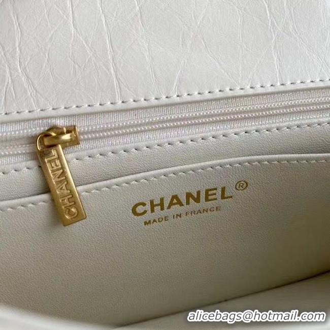 Well Crafted Chanel 2.55 Calfskin Flap Bag A37586 white