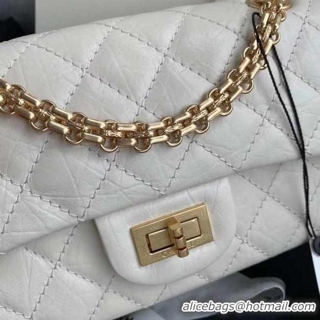 Well Crafted Chanel 2.55 Calfskin Flap Bag A37586 white