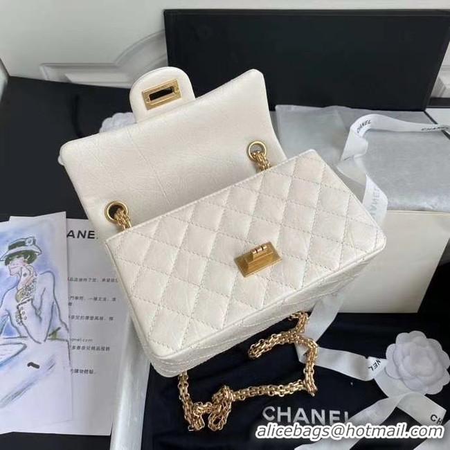 Well Crafted Chanel 2.55 Calfskin Flap Bag A37586 white