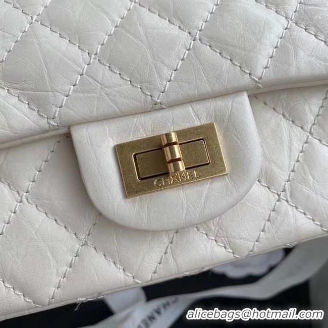 Well Crafted Chanel 2.55 Calfskin Flap Bag A37586 white