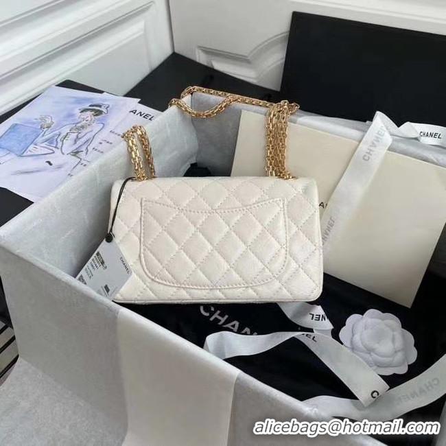 Well Crafted Chanel 2.55 Calfskin Flap Bag A37586 white