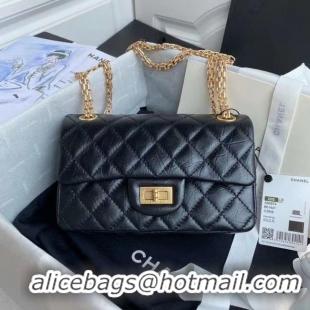 New Design Chanel 2.55 Calfskin Flap Bag A37586 black