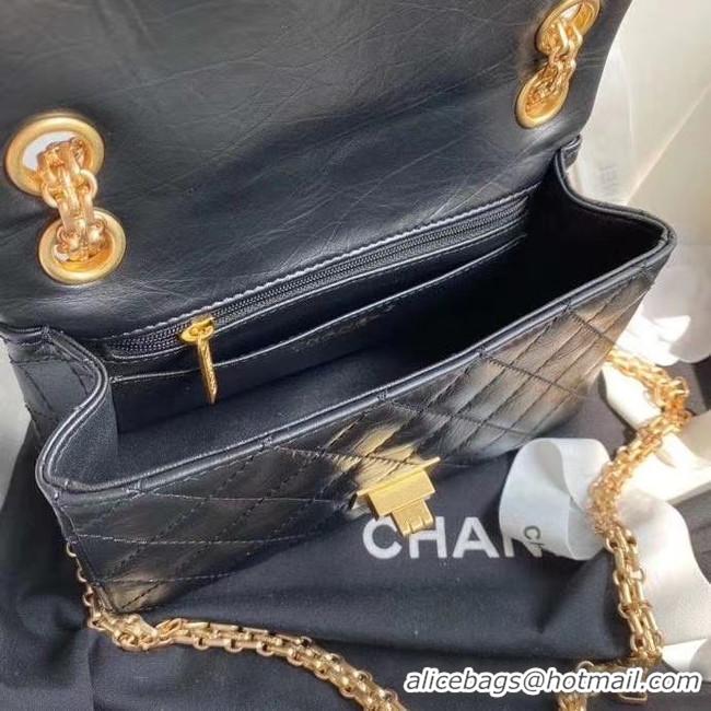 New Design Chanel 2.55 Calfskin Flap Bag A37586 black