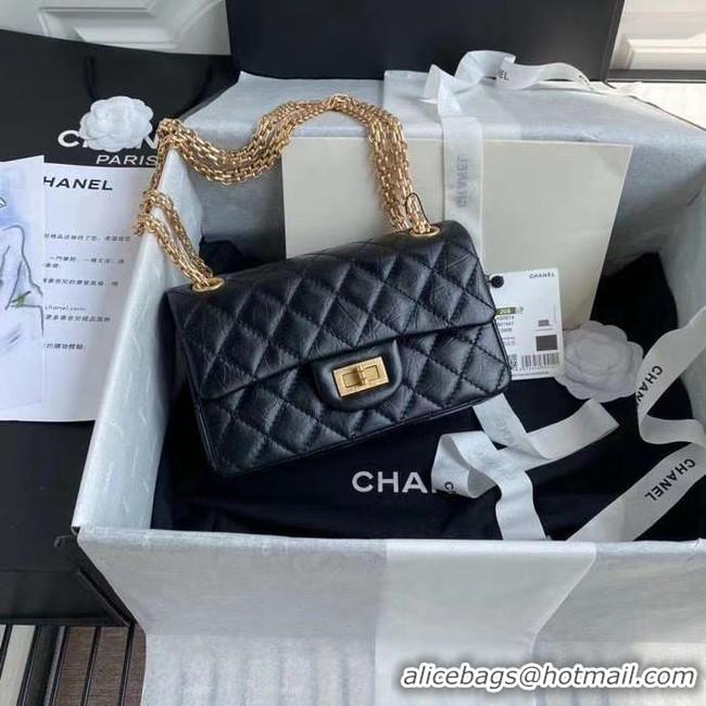 New Design Chanel 2.55 Calfskin Flap Bag A37586 black