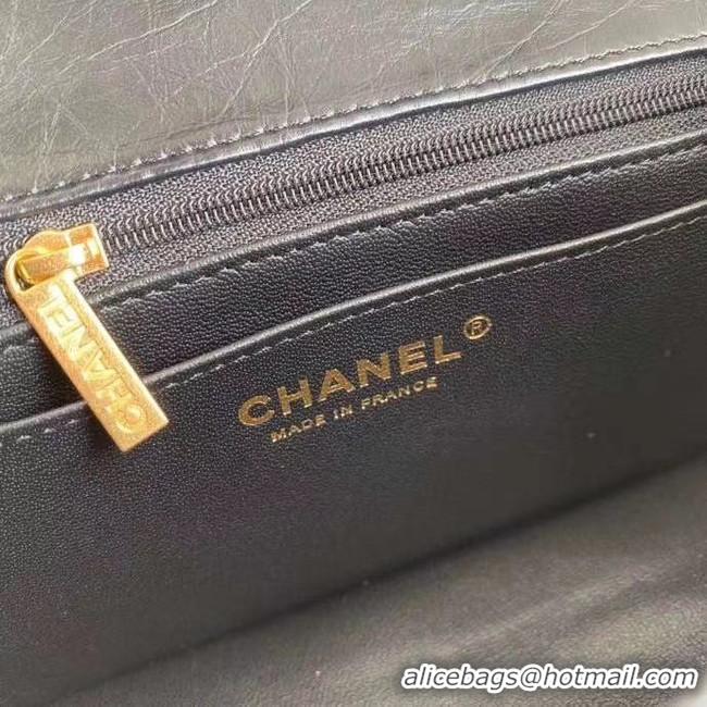 New Design Chanel 2.55 Calfskin Flap Bag A37586 black