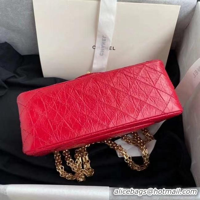 Low Price Chanel 2.55 Calfskin Flap Bag A37586 red