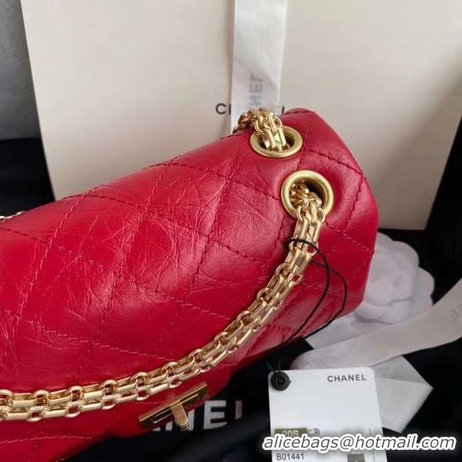 Low Price Chanel 2.55 Calfskin Flap Bag A37586 red