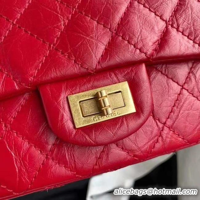 Low Price Chanel 2.55 Calfskin Flap Bag A37586 red