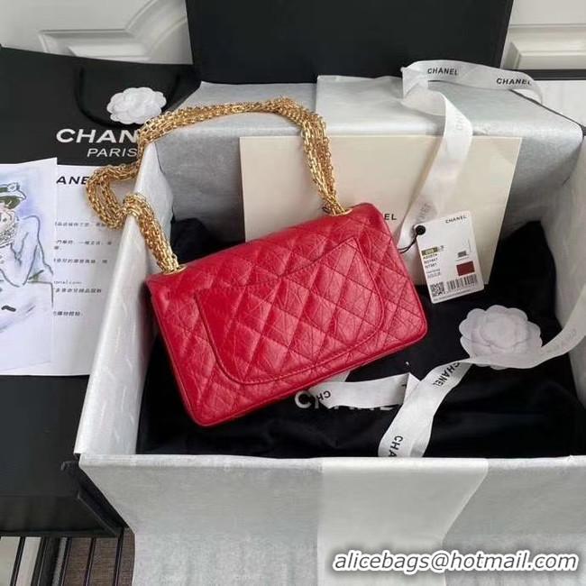 Low Price Chanel 2.55 Calfskin Flap Bag A37586 red