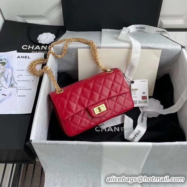 Low Price Chanel 2.55 Calfskin Flap Bag A37586 red