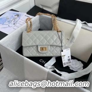 Buy Luxury Chanel 2.55 Calfskin Flap Bag A37586 light grey